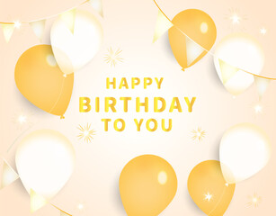 golden balloons birthday Happy Birthday celebration card banner template background