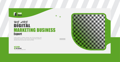 Green facebook cover banenr. Business conference, webinar facebook cover, business Facebook Cover Design