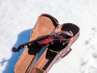 violin in open case