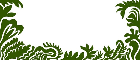 Obraz premium Cornice decorativa botanica floreale ornamentale. Sfondo banner Natale festivo. Foglie foresta