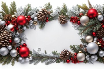 Fototapeta na wymiar christmas wreath on white