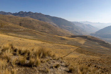 Picturesque morning in the scenic Tunari National Park near Cochabamba, Bolivia - Traveling and...