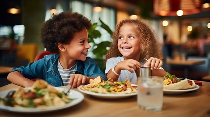 A menu designed specifically for children at a restaurant - obrazy, fototapety, plakaty