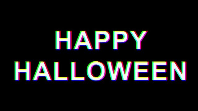 Halloween title animation with glitch effect in 4K.