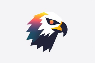 flat vector logo of eagle head