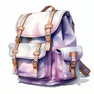 Cartoon Backpack Straps Bag Violet Skin Details Pelisse Two Front Pockets