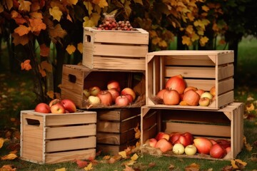 Wooden crates autumn related