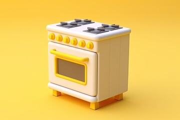 3d Render Stove Isolated Background
