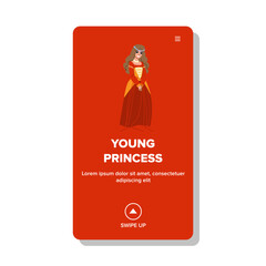 flat young princess vector. girl beauty, female woman, fantasy childhood flat young princess web flat cartoon illustration