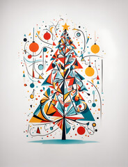 Abstract background with christmas tree, ai generated