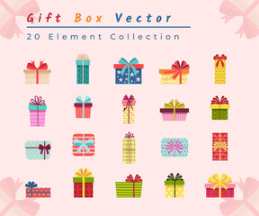 vector birthday gift icon collection
