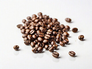 Coffee seed on white background.
