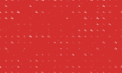 Seamless background pattern of evenly spaced white pliers symbols of different sizes and opacity. Vector illustration on red background with stars
