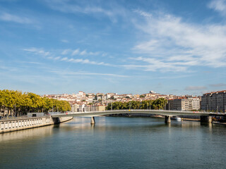 Quay and Pont Bonaparte, the River Saone, Lyon, Auvergne-Rhone-Alpes, France