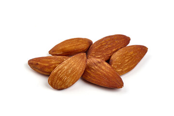 Almond. Almond nuts, close-up, isolated on a white background.