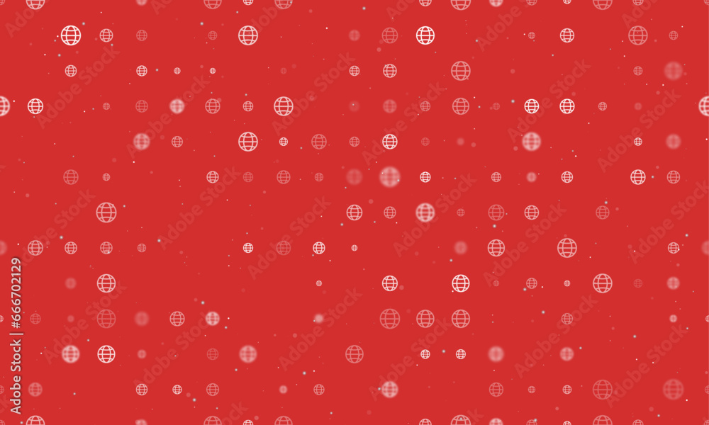 Poster seamless background pattern of evenly spaced white web symbols of different sizes and opacity. vecto