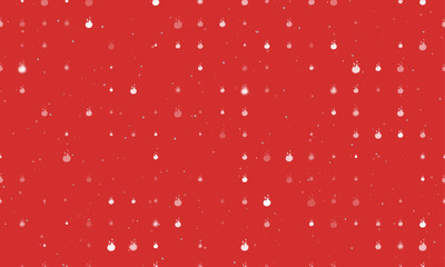 Seamless background pattern of evenly spaced white fire symbols of different sizes and opacity. Vector illustration on red background with stars