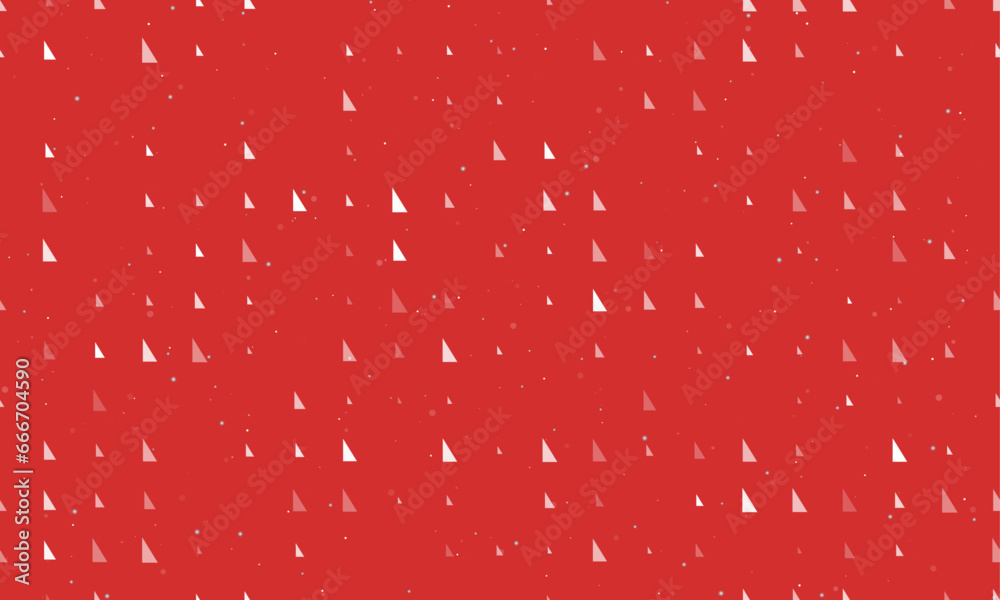 Poster seamless background pattern of evenly spaced white right triangle symbols of different sizes and opa