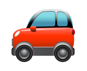 Side of red Sport Utility Vehicle car icon, represents SUV, campervan or motorhom