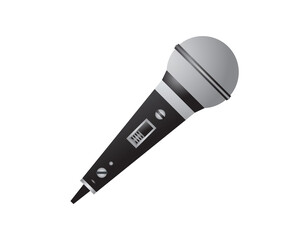 Gradient silver and black singing microphone icon