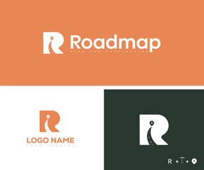 road map logo design  r logo - obrazy, fototapety, plakaty