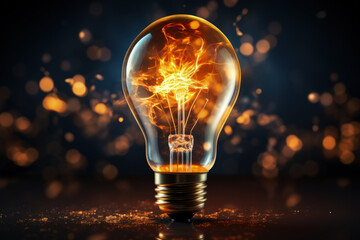 Led light bulb lamp. Concept of new idea, brainstorm
