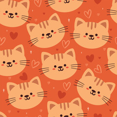 seamless pattern cartoon cats. cute animal wallpaper illustration for gift wrap paper
