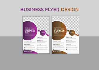 Business Flyer Corporate Flyer Template vector illustration template in A4 size modern Graphic design layout with round graphic elements 8.27x11.69, a4 size, business flyer, clean, company, corporate,
