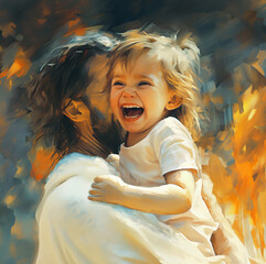 Jesus hugs a child in heaven - 666706364