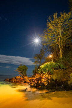 Full moon at Murex Bangka Dive Resort, Bangka Island, near Manado, Sulawesi