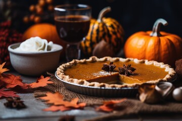 Halloween Delight: Festive Pumpkin Pie Presentation