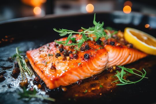 Seared Salmon Delicacy: Freshly Cooked Perfection