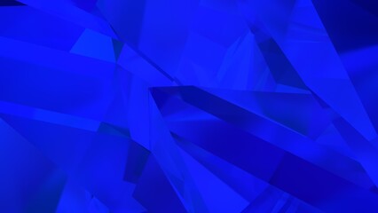 Abstract blue background with triangles. Background with lines. Glass background. Refraction of light. Crystal background