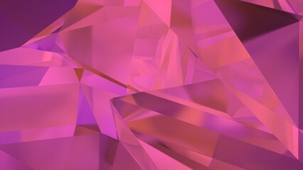 Obraz premium Abstract pink background with triangles. Background with lines. Glass background. Refraction of light. Crystal background