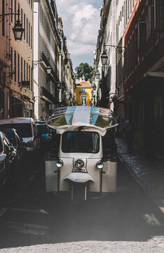A tuk-tuk in Baixa District, Lisbon, Portugal