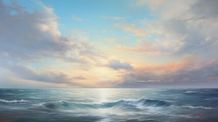 Fototapeta premium sunset over the ocean. Generative AI