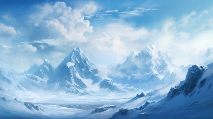 Obraz premium mountains and clouds. Generative AI