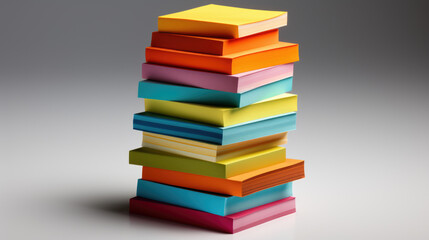 Stack of colorful Sticky Notes isolated on white.