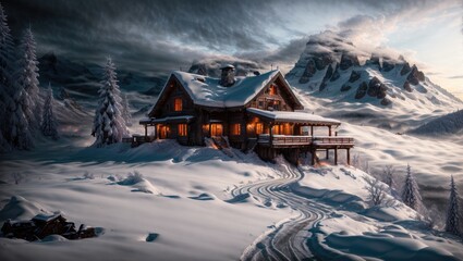 "Alpine Elegance: A Mystic Winter Landscape in 4K"