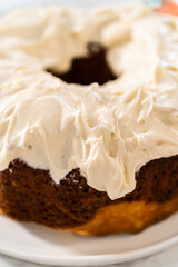 Carrot bundt cake with cream cheese frosting