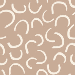 Abstract Organic Shapes Seamless Pattern. Pastel boho background in minimalist mid century style. Perfect seamless print for home decor.