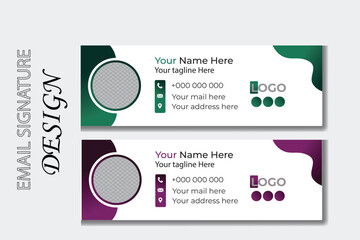 Modern Email Signature Design template. Corporate mail business email signature vector banner.