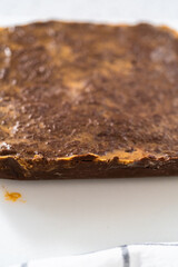 Homemade chocolate peanut butter fudge