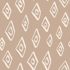 Abstract Organic Shapes Seamless Pattern. Pastel boho background in minimalist mid century style. Perfect seamless print for home decor.