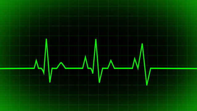 Green heartbeat line icon. Pulse line, Pulse trace. ECG and Cardiac symbol. Emergency ekg monitoring. green glowing neon heart pulse. Heart beat. Electrocardiogram. Health and Medical concept.