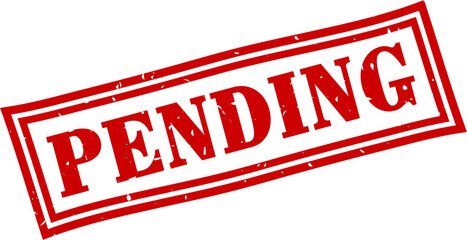 Pending square grunge rubber stamp