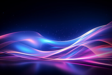 Fototapeta na wymiar Creative abstract background with graceful blue and purple wavy shapes, evoking a sense of fluidity, mystique, and artistic intrigue. Ai generated