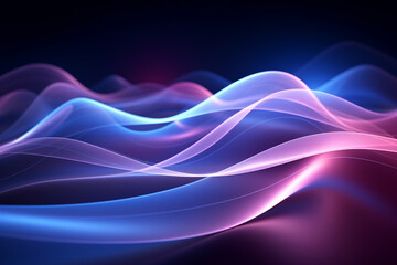 Obraz premium Creative abstract background with graceful blue and purple wavy shapes, evoking a sense of fluidity, mystique, and artistic intrigue. Ai generated