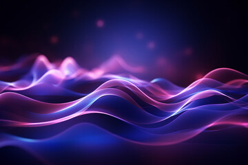 Creative abstract background with graceful blue and purple wavy shapes, evoking a sense of fluidity, mystique, and artistic intrigue. Ai generated