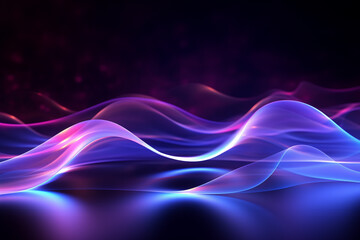 Creative abstract background with graceful blue and purple wavy shapes, evoking a sense of fluidity, mystique, and artistic intrigue. Ai generated